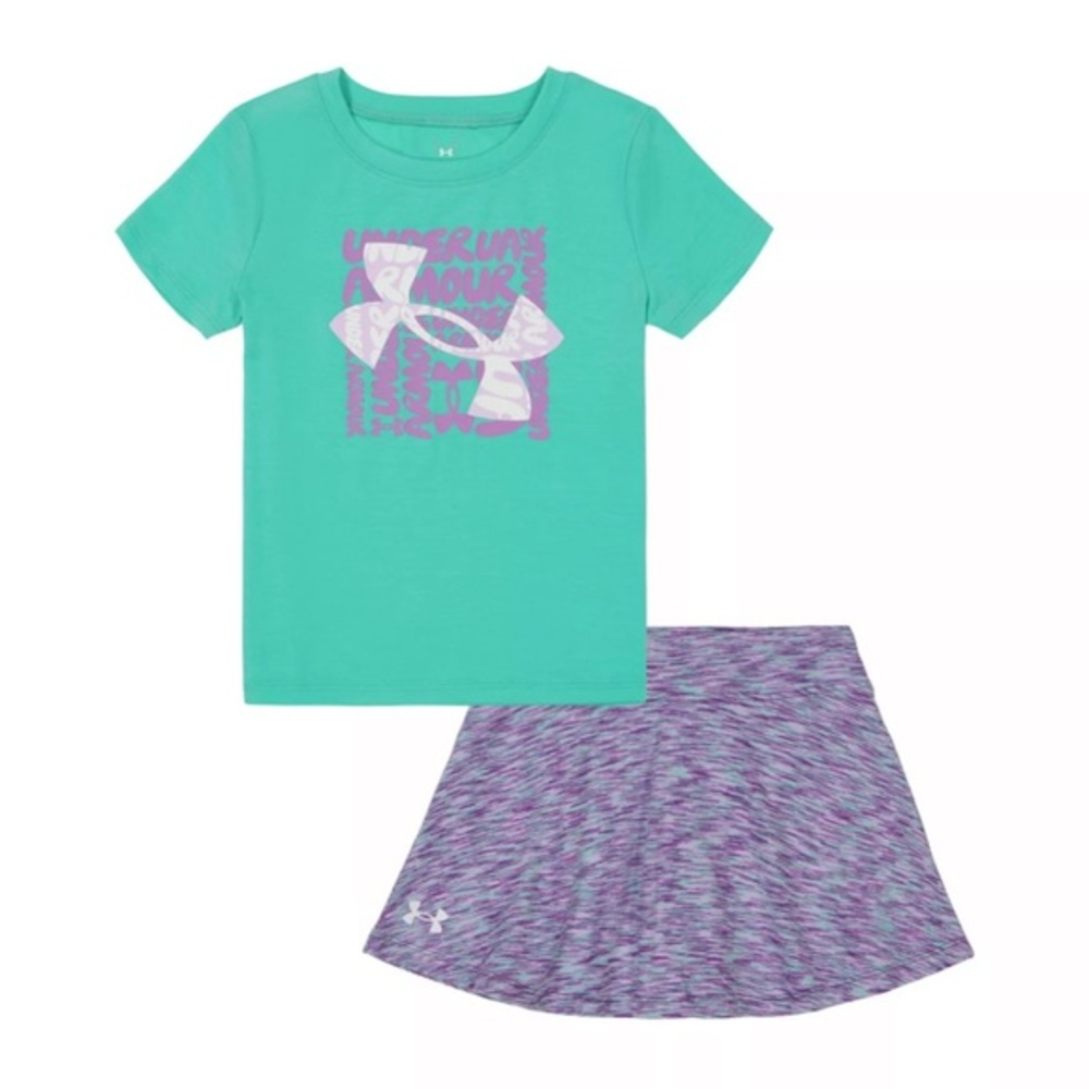 Brand New Under Armour Toddler Girl 2-Piece Shirt & Skort Set, 24 Months NWT